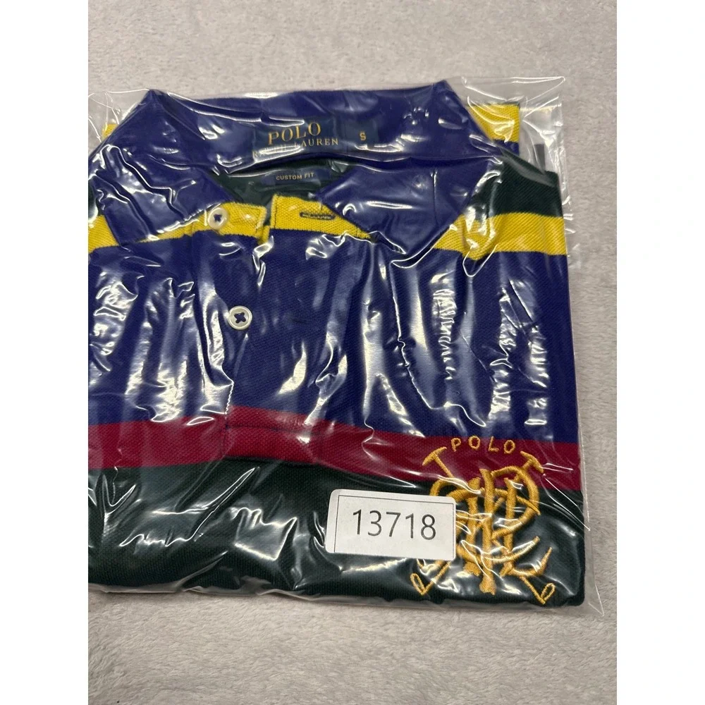 Polo Ralph Lauren Polo Shirt Mens S Multi Color Stripe Custom Fit Crest Logo